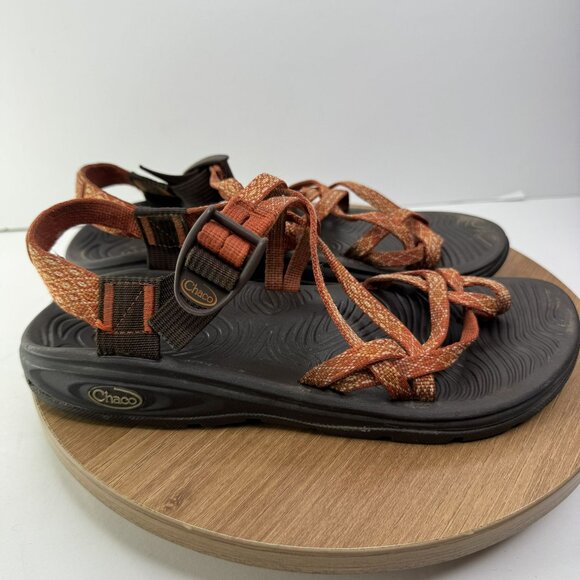 Chaco Womens Z/Cloud Sandals W9 Adjustable Straps Orange Brown Durable Outdoor‎ - Picture 2 of 8